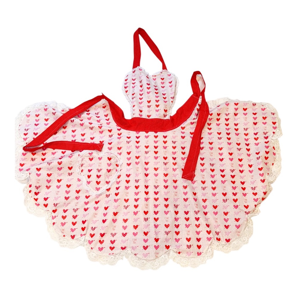 Sparkly Hearts Full Coverage Lined Valentine Apron
